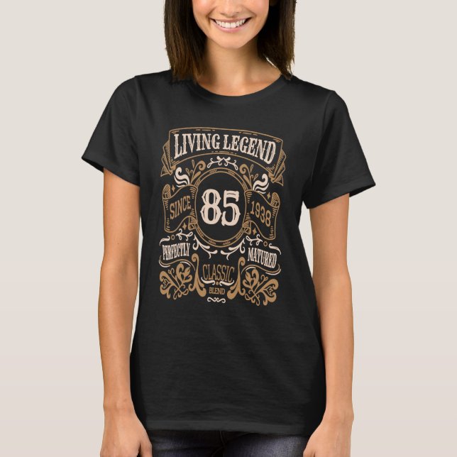 Camiseta Living Legend 1938 85th Birthday (Frente)