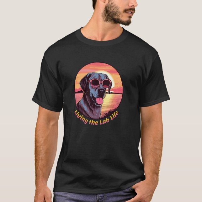 Camiseta Living the Lab Life for Labrador Retriever  Long S (Frente)