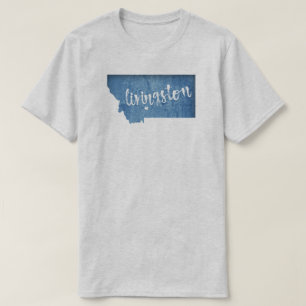 Camiseta Livingston Montana Textura de Madeira