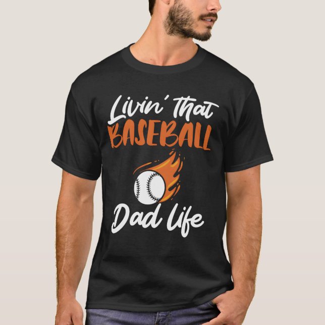 Camiseta Livinhat Baseball Dad Life Sports Fathers Day fami (Frente)