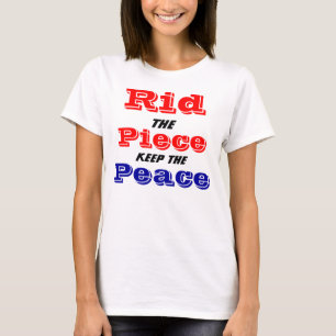 Camiseta livrar a peça mantém a paz