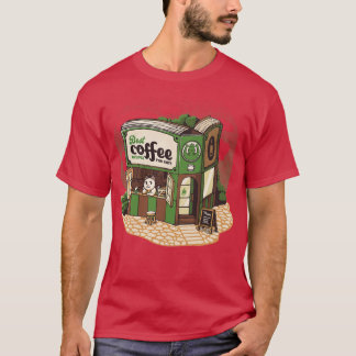 Camiseta Livraria de Gatos do Coffeeshop por Tobe Fonseca
