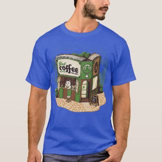 Camiseta Livraria de Gatos do Coffeeshop por Tobe Fonseca