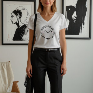Camiseta "Livrarias são meu lugar feliz" Design