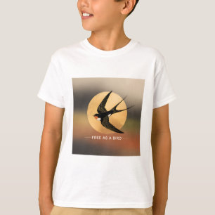 Camiseta Livre como uma ave - Engorda elegante com o Sol Ou