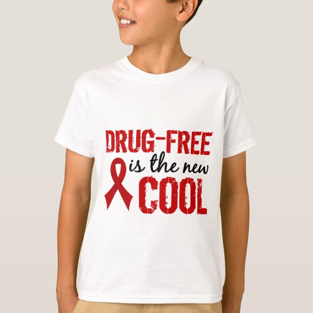 Camiseta Livre de drogas é o novo esfria (Frente)