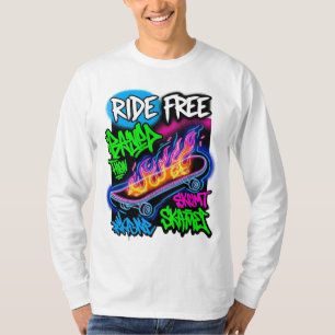 Camiseta "Livre de Grafite - Design de skate de estilo de "