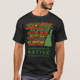 Camiseta Livres vivos do nativo de New Hampshire ou morrem
