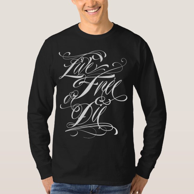 Camiseta Livres vivos ou morrem partes superiores (Frente)
