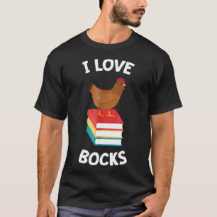 Camiseta Livro Chicken Lendo Eu Adoro Bocks Tee