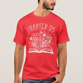 Camiseta Livro de Aniversário de 25 Anos para Bibliófilo de