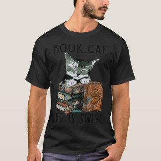 Camiseta Livro De Aquarelas Cat Life É Um Gatinho Bibliotec