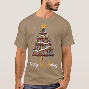 Camiseta Livro de Bookmas felizes Árvore de Natal Bibliotec