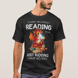 Camiseta Livro de Dragões Lendo Livros Biblioteca Caderno