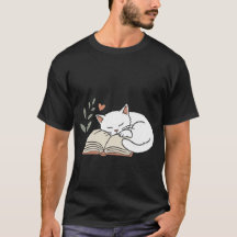 Livro de Gato Fofo Amante de Leitura Design Minima