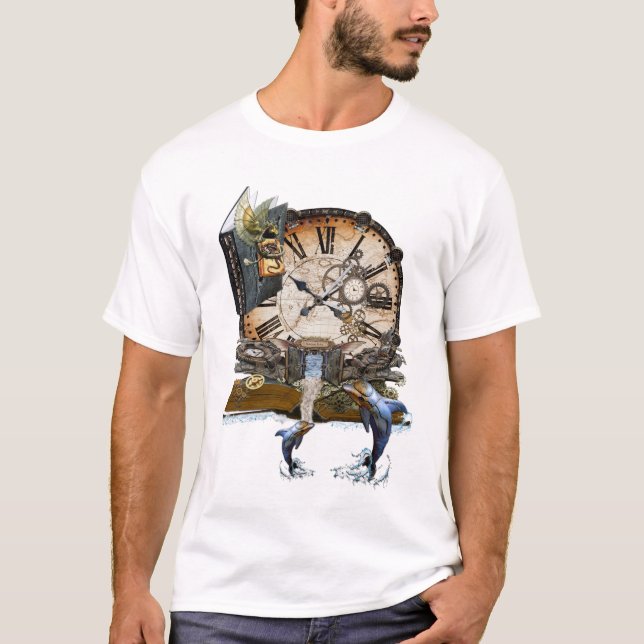 Camiseta Livro de histórias do Dragão Steampunk (Frente)