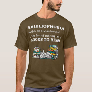 Camiseta Livro de Leitura de Definição de Abibliofobia