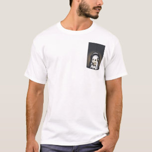 Camiseta Livro de Leitura de Fantasma Fofo com Headphones C