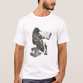 Camiseta Livro de leitura de pássaros Raven