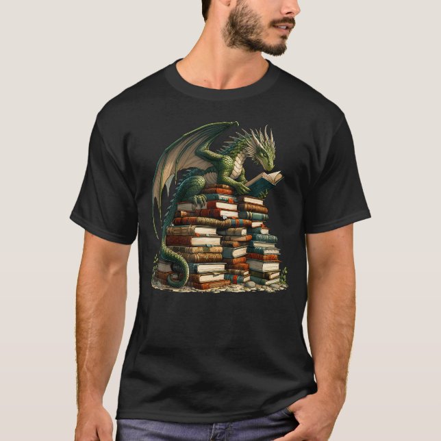 Camiseta Livro de Leitura dos Dragões-Bookworm em Distância (Frente)