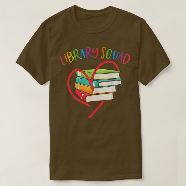Camiseta Livro de Livros Bibliotecários do Esquadrão de Bib (Frente do Design)
