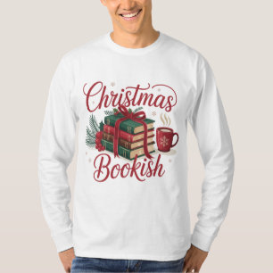 Camiseta Livro de Natal Aconchegante Leitor Amante de Livro
