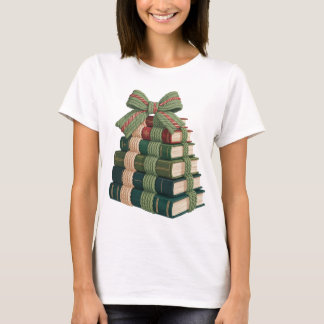 Camiseta Livro de Natal Retro Árvore Gráfica Festiva Vintag