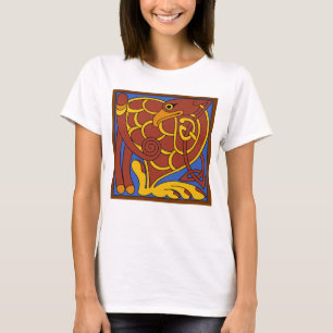 Camiseta Livro De Pássaro Medieval Do Nó Celta Kells