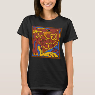 Camiseta Livro De Pássaro Medieval Do Nó Celta Kells