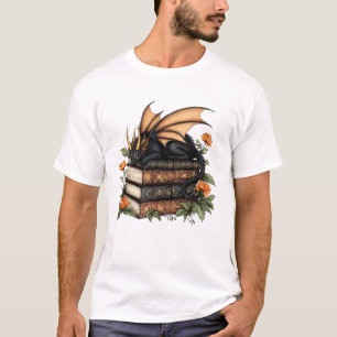 Camiseta Livro do Dragão-Cute Livro do Cottagecore da Flor