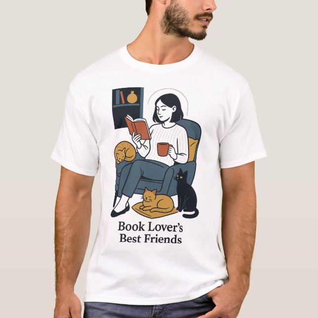 Camiseta Livro e Gatos (Frente)