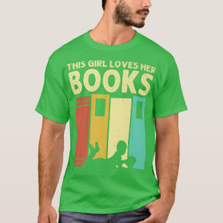 Camiseta Livro Engraçado Design Crianças Meninas Lendo Leit