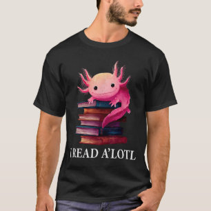 Camiseta Livro engraçado do axolote amante da biblioteca bi