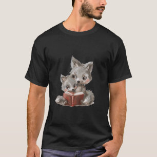 Camiseta livro engraçado lendo animal para mulheres e rapos