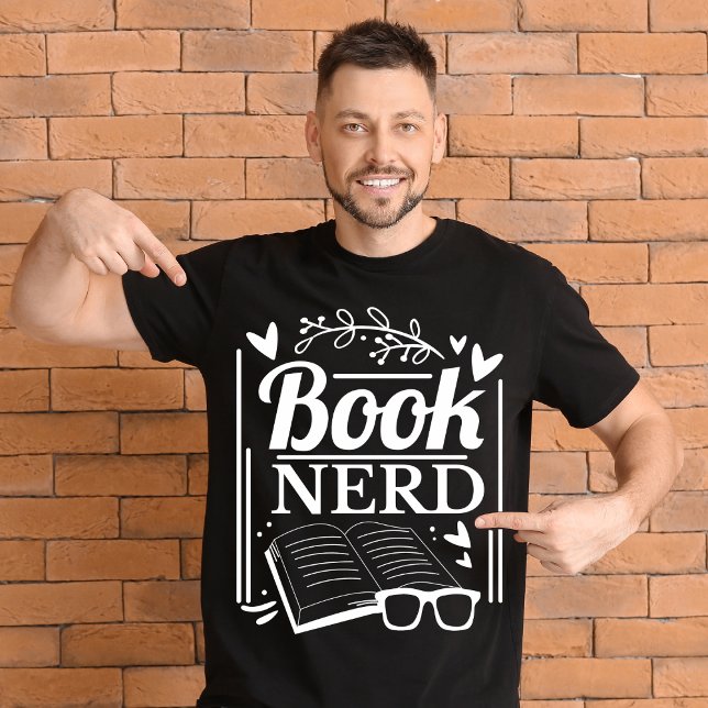 Camiseta Livro Engraçado Nerd do Livro Negro Branco (Criador carregado)