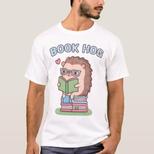 Camiseta Livro Engraçado, Pun, Bela Hedgehog Adora Ler