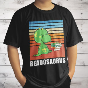 Camiseta Livro Engraçado Readossauro Dinossauro Lendo Dino