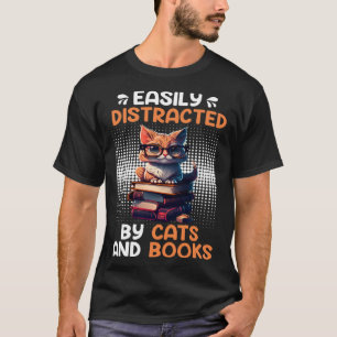 Camiseta Livro  Fã de gato Livraria Leitor de livros Amigo 