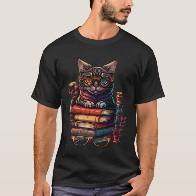 Camiseta Livro Gentilador de Gato e Livros (Frente)