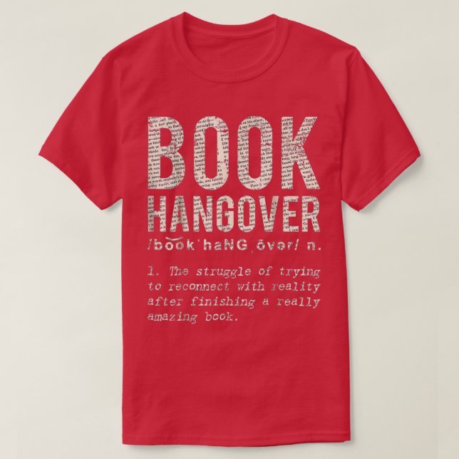 Camiseta Livro Hangover Para O Verme Do Livro De Alojamento (Frente do Design)