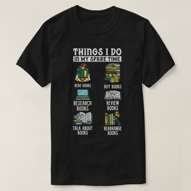 Camiseta Livro Leitura de Livros Revisando Livros de Tempo  (Frente do Design)