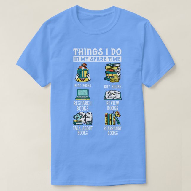 Camiseta Livro Leitura de Livros Revisando Livros de Tempo  (Frente do Design)