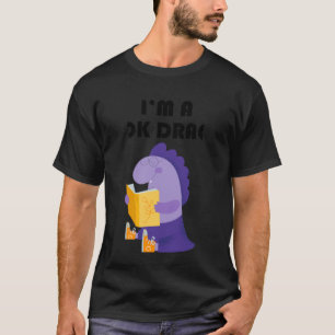 Camiseta Livro Lendo Humor Eu sou um Dragão de Livro Não Um
