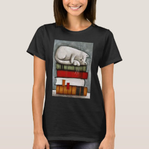 Camiseta Livro Livro Vermelho Bibliotecário Gato Em Livros