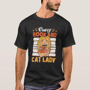Camiseta Livro Louco De Gato E Mulher Gata Livro Lendo Livr