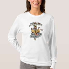 Camiseta Livro Menina Antiga e Papai Noel do Natal