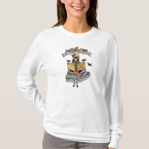 Camiseta Livro Menina Antiga e Papai Noel do Natal