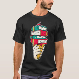 Camiseta Livro Sorvete Engraçado Livro Amadurece Verão Leit