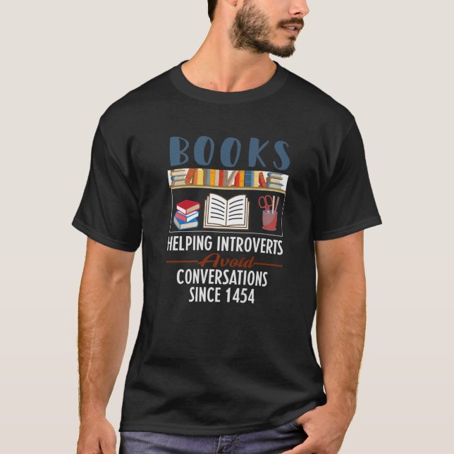 Camiseta Livros Ajudando Introdutores A Evitar Conversações (Frente)