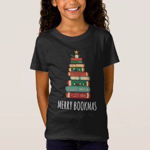 Camiseta Livros Árvore de Natal Feliz Dia dos Livros
